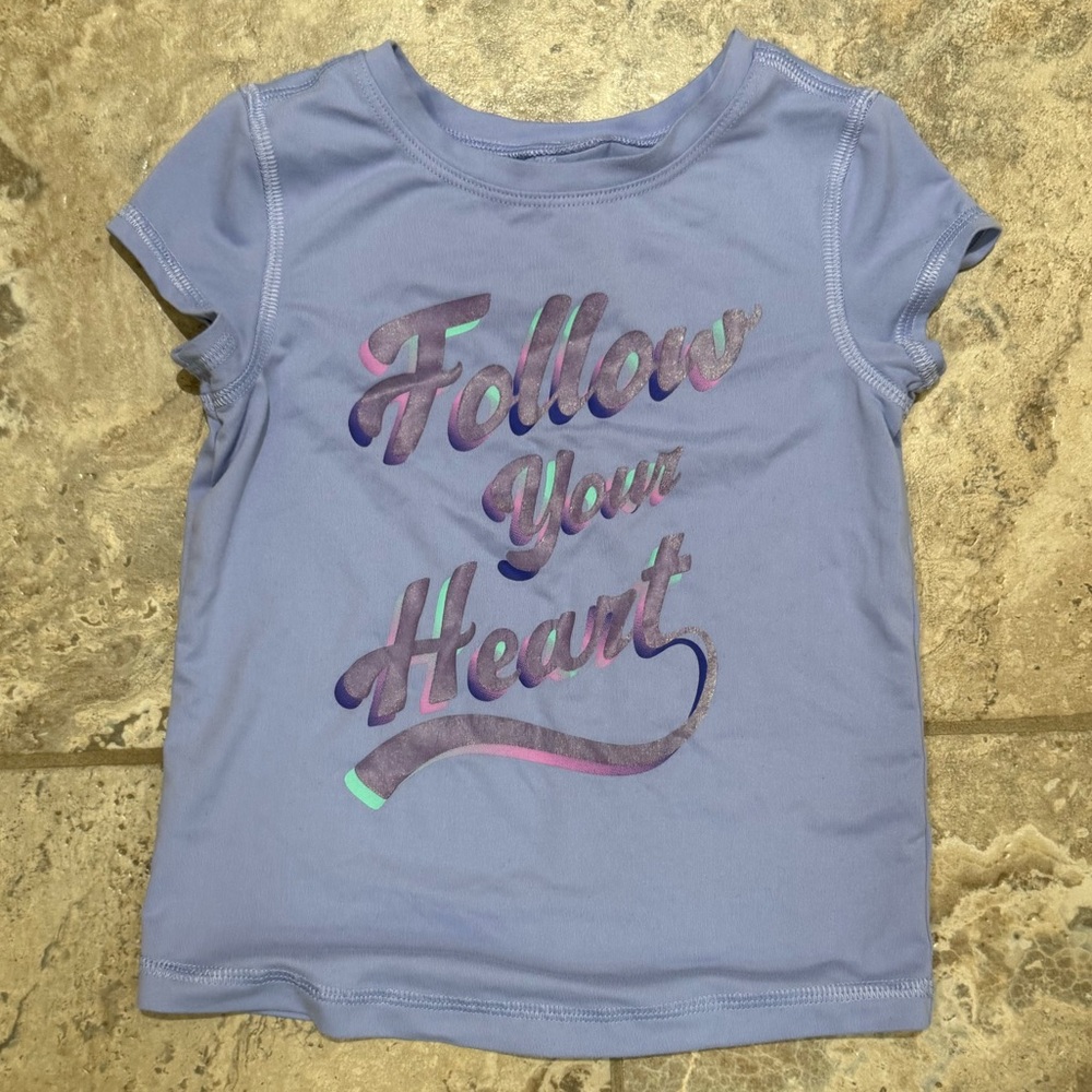 Used size 3T Jumping Beans Athletic Top with “Follow Your Heart “